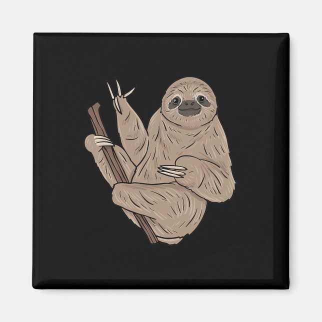 ILY Sloth ASL Hand Gesture Deaf Hearing Loss Aware Magnet (Front)
