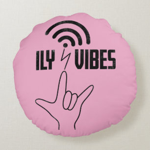 ILY Vibes - ASL Design  Round Cushion