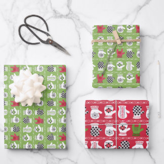 ILY Winter Gloves Red and Green Wrapping Paper Sheet