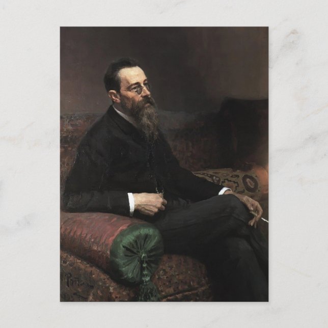 Ilya Repin- Portrait of Composer Nikolay -Korsakov Postcard (Front)