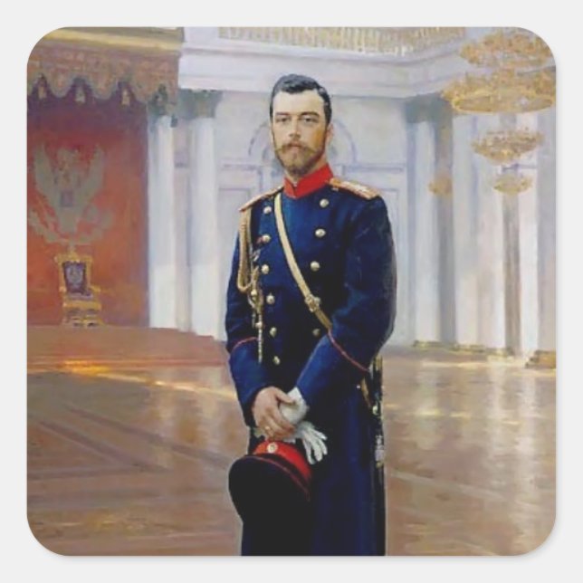 Ilya Repin- Portrait of Nicholas II Square Sticker (Front)