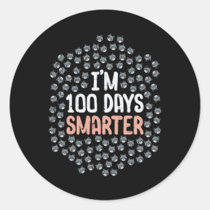 Im 100 Days Smarter 100th Day Of School Kitten Cat Classic Round Sticker
