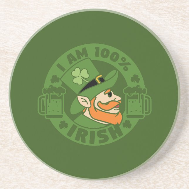 I'm 100% Irish Coaster (Front)