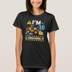 I'm 10 And Digging It Construction Excavator 10th T-Shirt