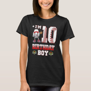 I'm 10 Years Old 10th Birthday Boy Dabbing Basebal T-Shirt