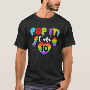 I'm 10 Years Old 10Th Birthday Dinosaur Girls Pop T-Shirt