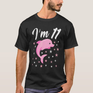 I'm 11 Little Cute Pink Dolphin Idea Birthday Kid T-Shirt