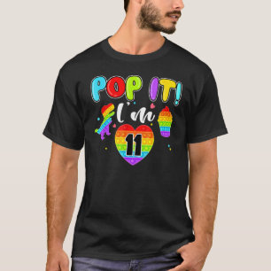 I'm 11 Years Old 11th Birthday Dinosaur Girls Pop T-Shirt