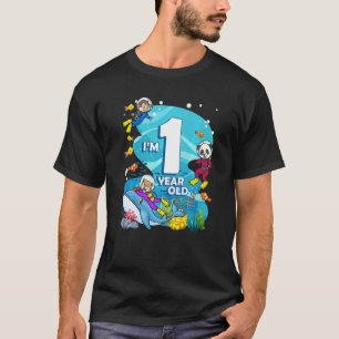 I'm 1 Year Old Ocean Scuba Diver Land Animals Birt T-Shirt