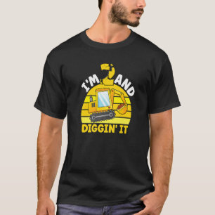 I'm 2 And Digging It 2nd Birthday Excavator Birthd T-Shirt