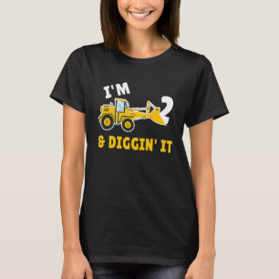 I'm 2 And Digging It 2nd Birthday Party Constructi T-Shirt
