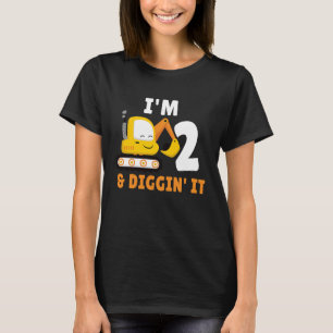 I'm 2 And Digging It 2nd Birthday Party Constructi T-Shirt