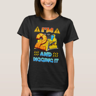 I'm 2 And Digging It Construction Excavator 2nd Bi T-Shirt