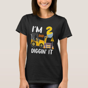 I'm 2 And Digging It Construction Excavator 2nd Bi T-Shirt