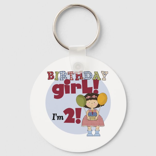 I'm 2  Birthday Girl T-shirts and Gifts Key Ring (Front)