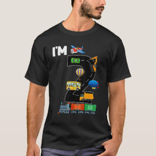 I'm 2 Birthday Kids 2nd Bday Train Car Truck Airpl T-Shirt