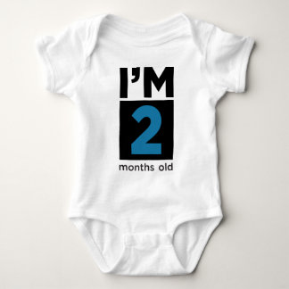 I'm 2 Months Old Blue Baby Bodysuit