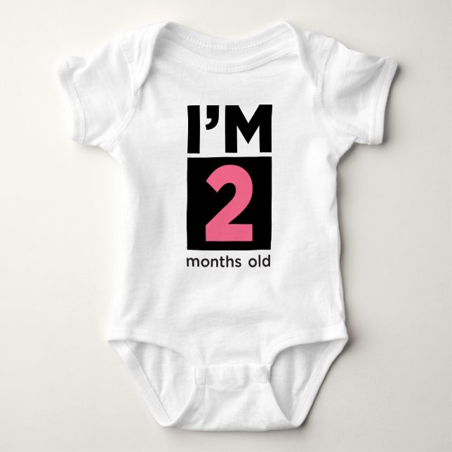 I'm 2 Months Old Pink Baby Bodysuit (Front)