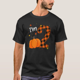 I'm 2 Pumpkin 2nd Birthday Boy Girl Buffalo Plaid T-Shirt