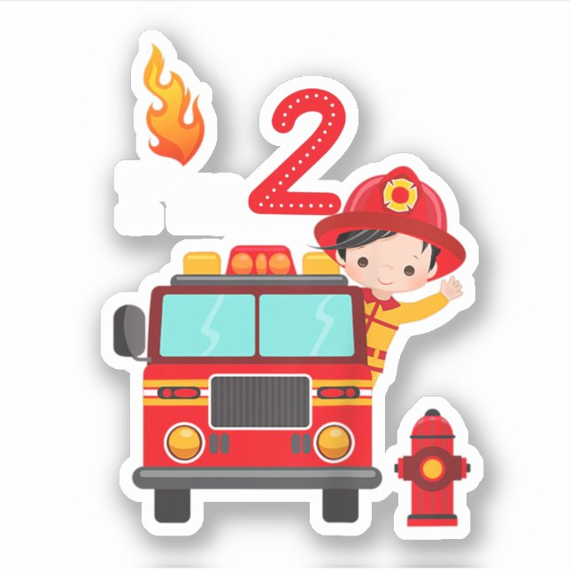 I'm 2nd Birthday Boy Fire Engine Truck Toddler Fir (Front)
