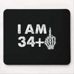 I'm 35 Years Old Funny Skeleton Middle Finger 35th Mouse Pad