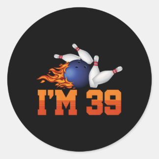 I'M 39 Bowling Ball Sports Player 39Th Classic Round Sticker