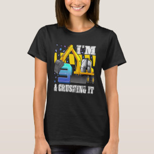 I'm 3 And Crushing It Construction Excavator 3rd B T-Shirt