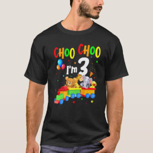 I'm 3 Birthday Boys Train 3rd Safari Zoo Animal B T-Shirt