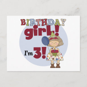 I'm 3 Birthday Girl Tshirts and Gifts Postcard