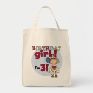 I'm 3 Birthday Girl Tshirts and Gifts Tote Bag