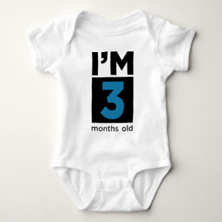 I'm 3 Months Old Blue Baby Bodysuit
