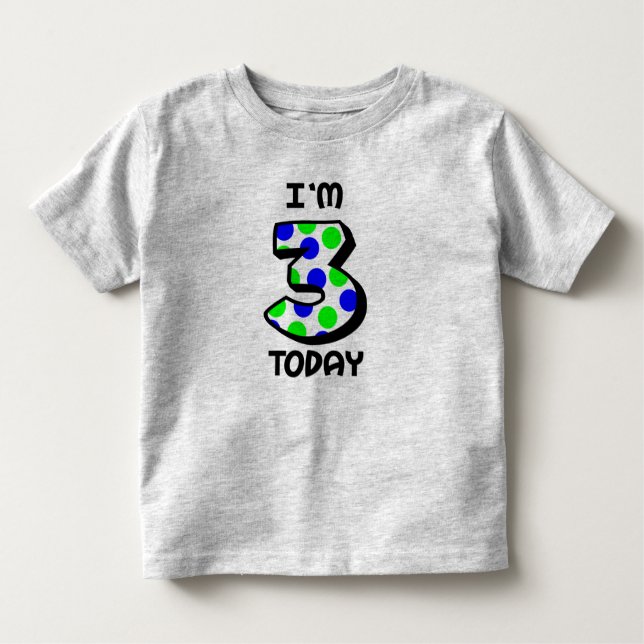 I'm 3 Today Boys Birthday Shirt (Front)