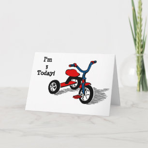 I'm 3 Today Tricycle Birthday Card