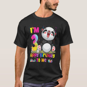 I'm 3 Years Old  3rd Birthday Girls Teens  Panda T-Shirt