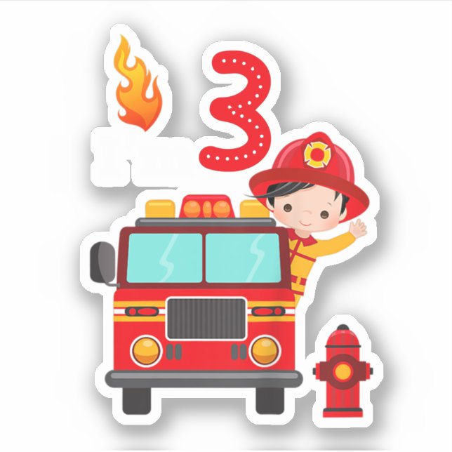 I'm 3rd Birthday Boy Fire Engine Truck Toddler Fir (Front)