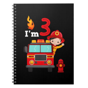 I'm 3rd Birthday Boy Fire Engine Truck Toddler Fir Notebook