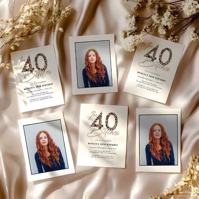 I'm 40 animal print stylish script photo (Creator Uploaded)