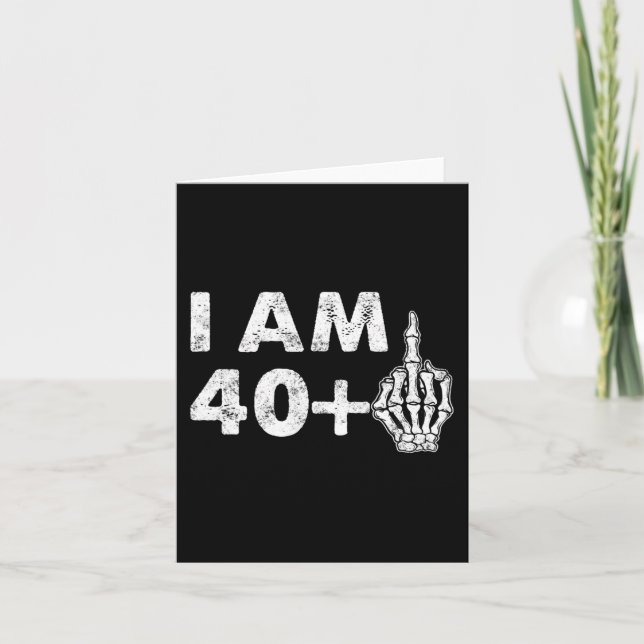 I'm 41 Years Old Fun Skeleton Middle Finger 41st B Card (Front)