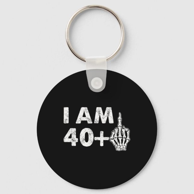 I'm 41 Years Old Fun Skeleton Middle Finger 41st B Key Ring (Front)