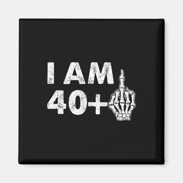 I'm 41 Years Old Fun Skeleton Middle Finger 41st B Magnet (Front)