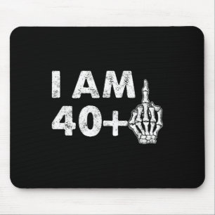 I'm 41 Years Old Fun Skeleton Middle Finger 41st B Mouse Pad