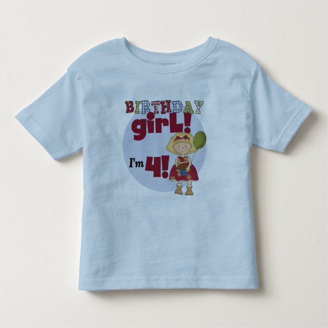 I'm 4 Birthday Girl T-shirts and Gifts (Front)