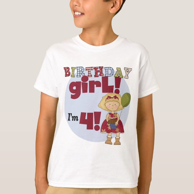 I'm 4 Birthday Girl T-shirts and Gifts (Front)