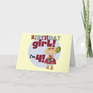 I'm 4 Birthday Girl T-shirts and Gifts Card
