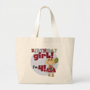 I'm 4 Birthday Girl T-shirts and Gifts Large Tote Bag