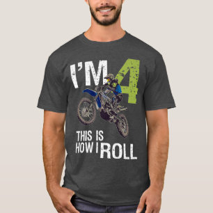 Im 4 This Is How I Roll Motorcycle 4th Birthday T-Shirt
