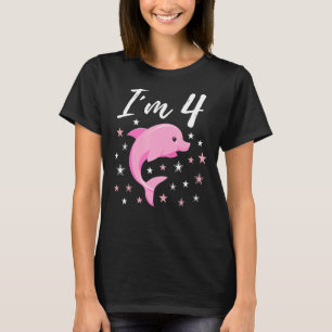 I'm 4 Toddler Cute Pink Dolphin Idea Birthday Kid  T-Shirt