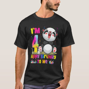 I'm 4 Years Old 4th Birthday Girls Teens Panda 1 T-Shirt