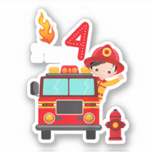 I'm 4th Birthday Boy Fire Engine Truck Toddler Fir