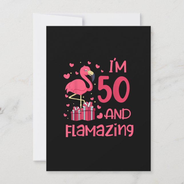 I'm 50 And Flamazing - Amazing 50th Birthday - Fla Invitation (Front)